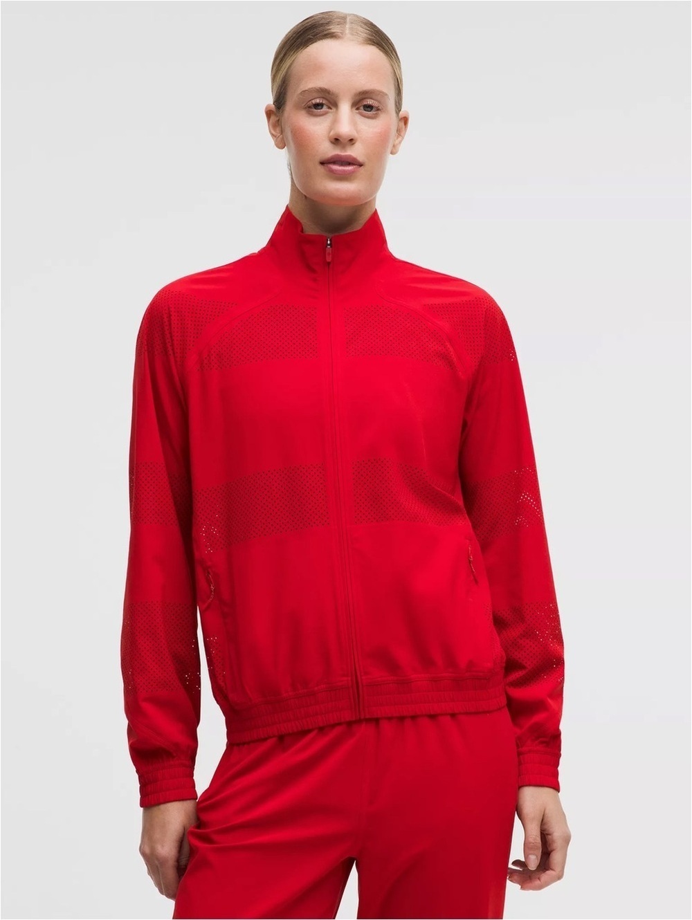 🆕❤️ Lululemon Adapted State Track Jacket Perforated Stripe - Oxford Red